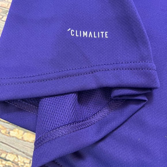 NWT 18. Adidas Collegiate Purple/Bl L 1/4 Zip graphic Co Climalite Dry - Picture 6 of 7